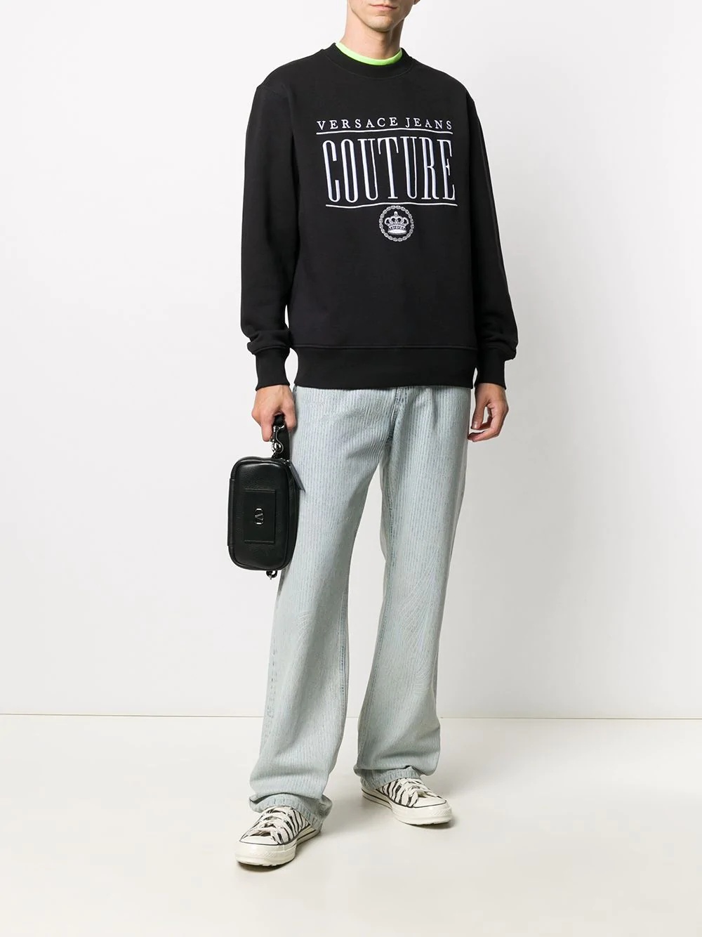 embroidered logo rib-trimmed sweatshirt - 2