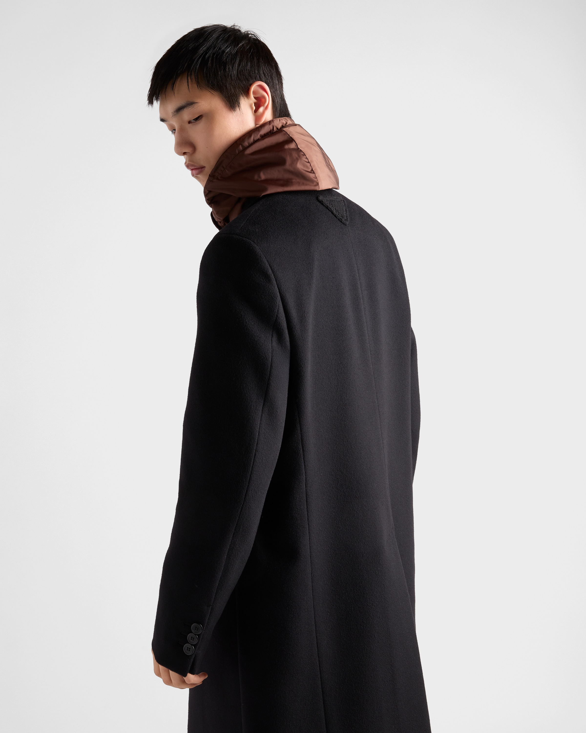 Single-breasted wool blend coat - 4