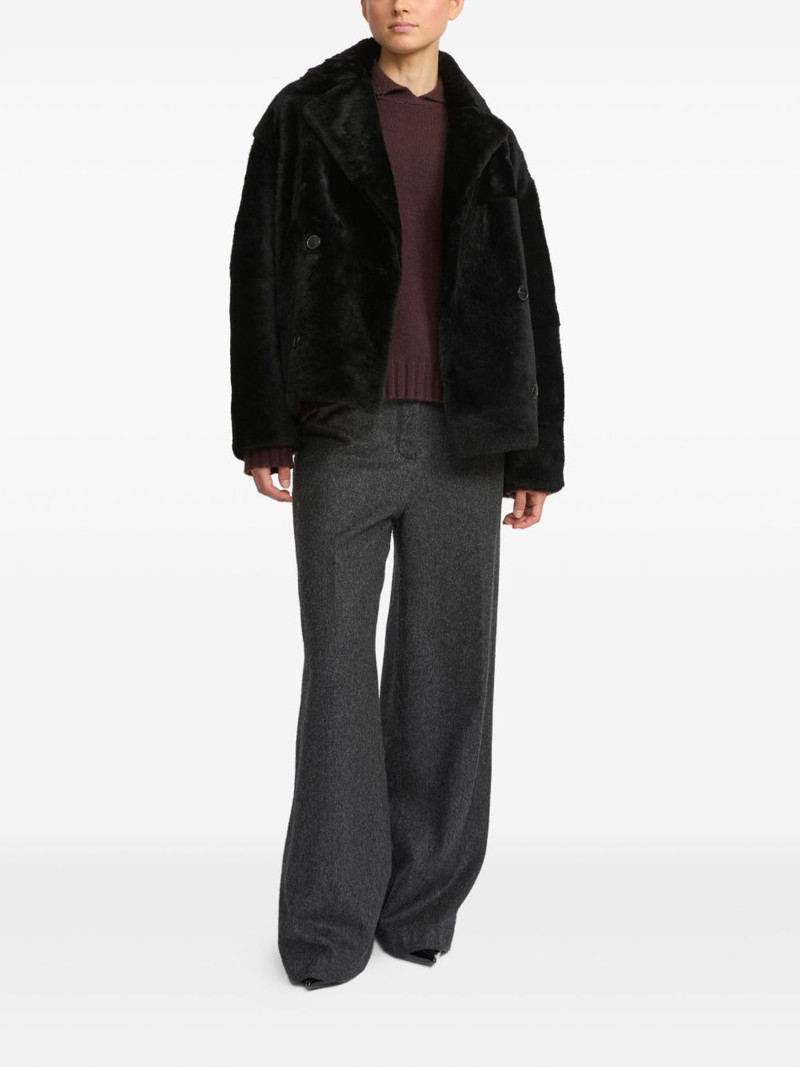 Yves Salomon double-breasted shearling jacket outlook