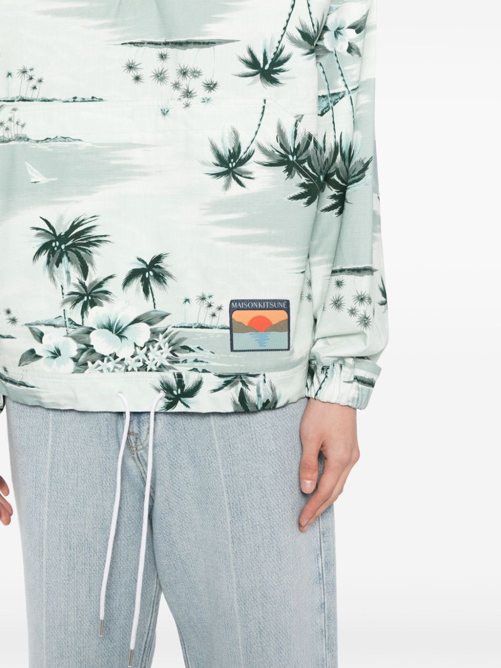 graphic-print cotton jacket - 5
