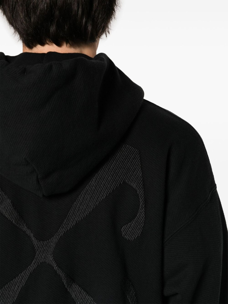 Arrows-embroidered cotton hoodie 5