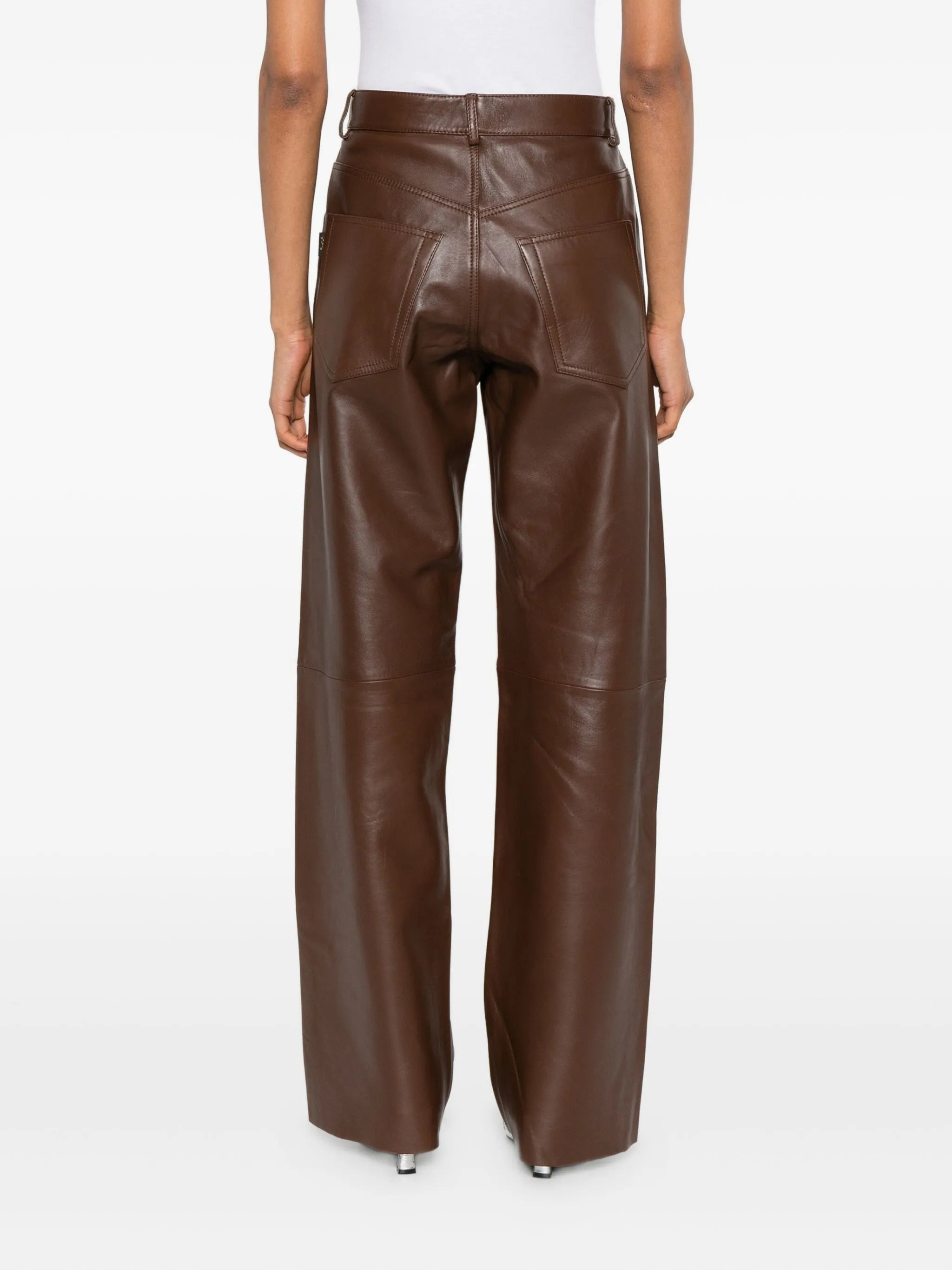 Haikure Leather Panelled Pants - 3