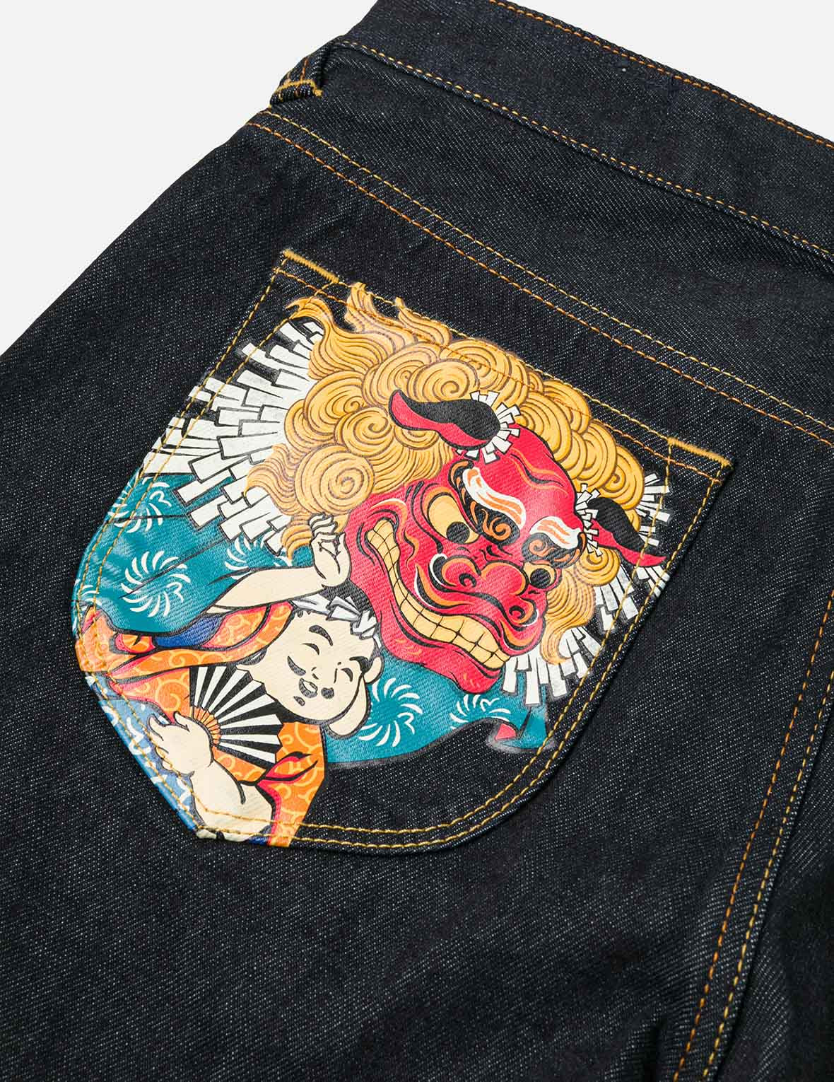 Godhead Lion Dance and Logo Print Carrot Fit Jeans #2017 - 5