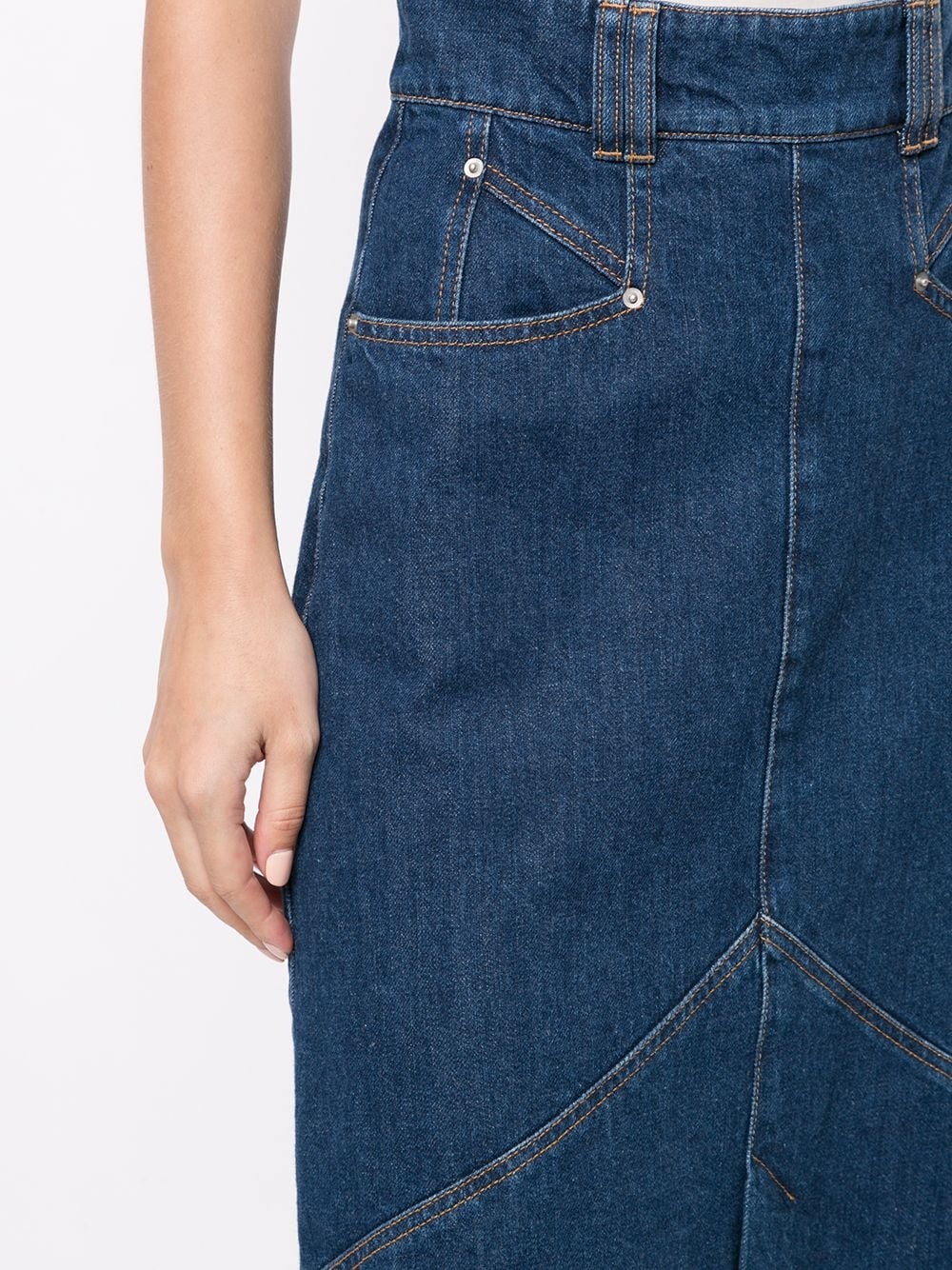 flared high-waisted denim skirt - 5