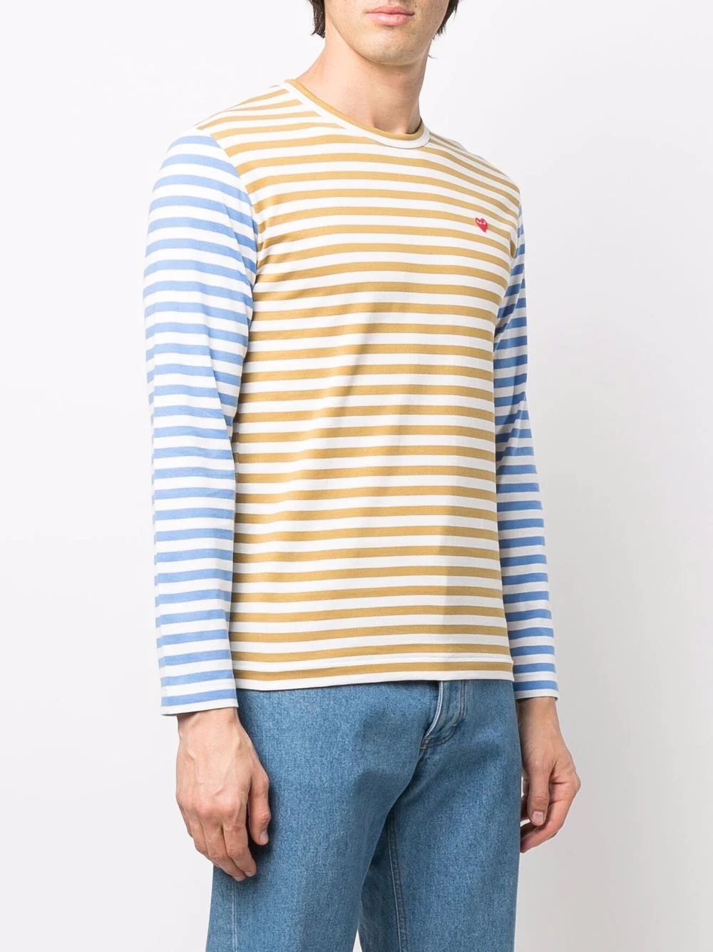 logo-embroidered stripe-print T-shirt - 3