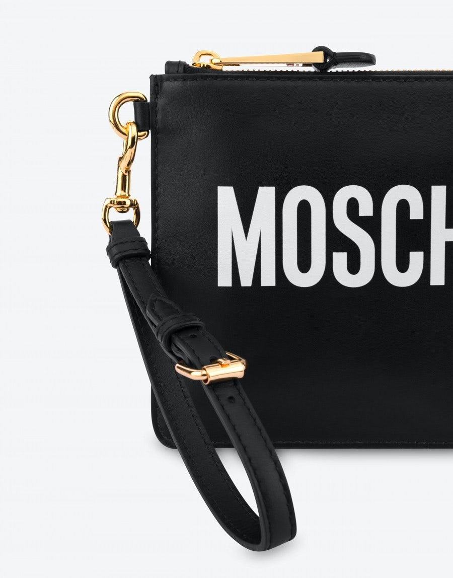 SMALL CALF LEATHER CLUTCH WITH LOGO - 4