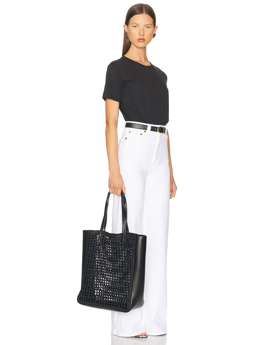 Zoe Patchwork Raffia Tote Bag - 2