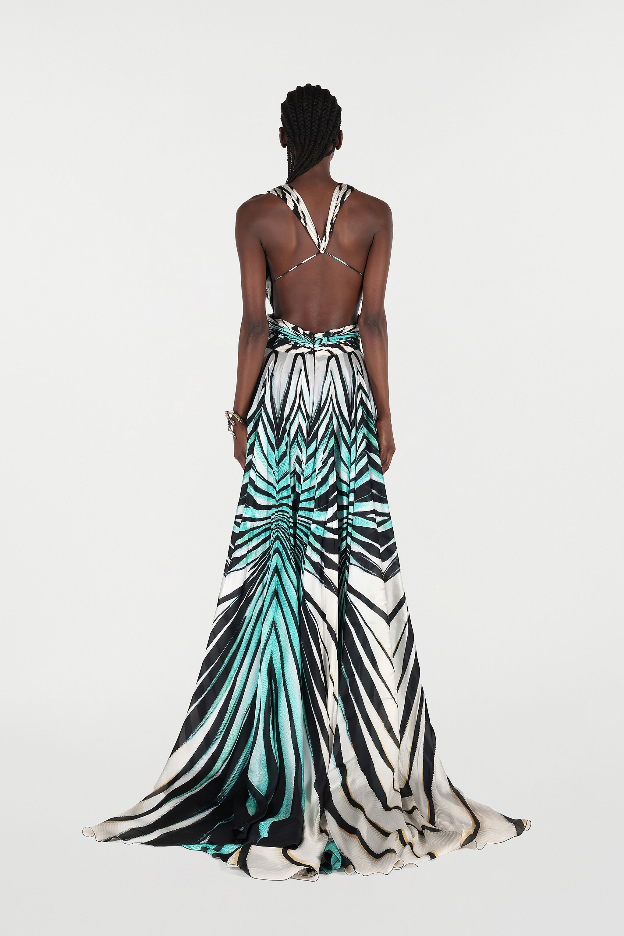 Ray Of Sea Print Maxi Dress Silk - 4