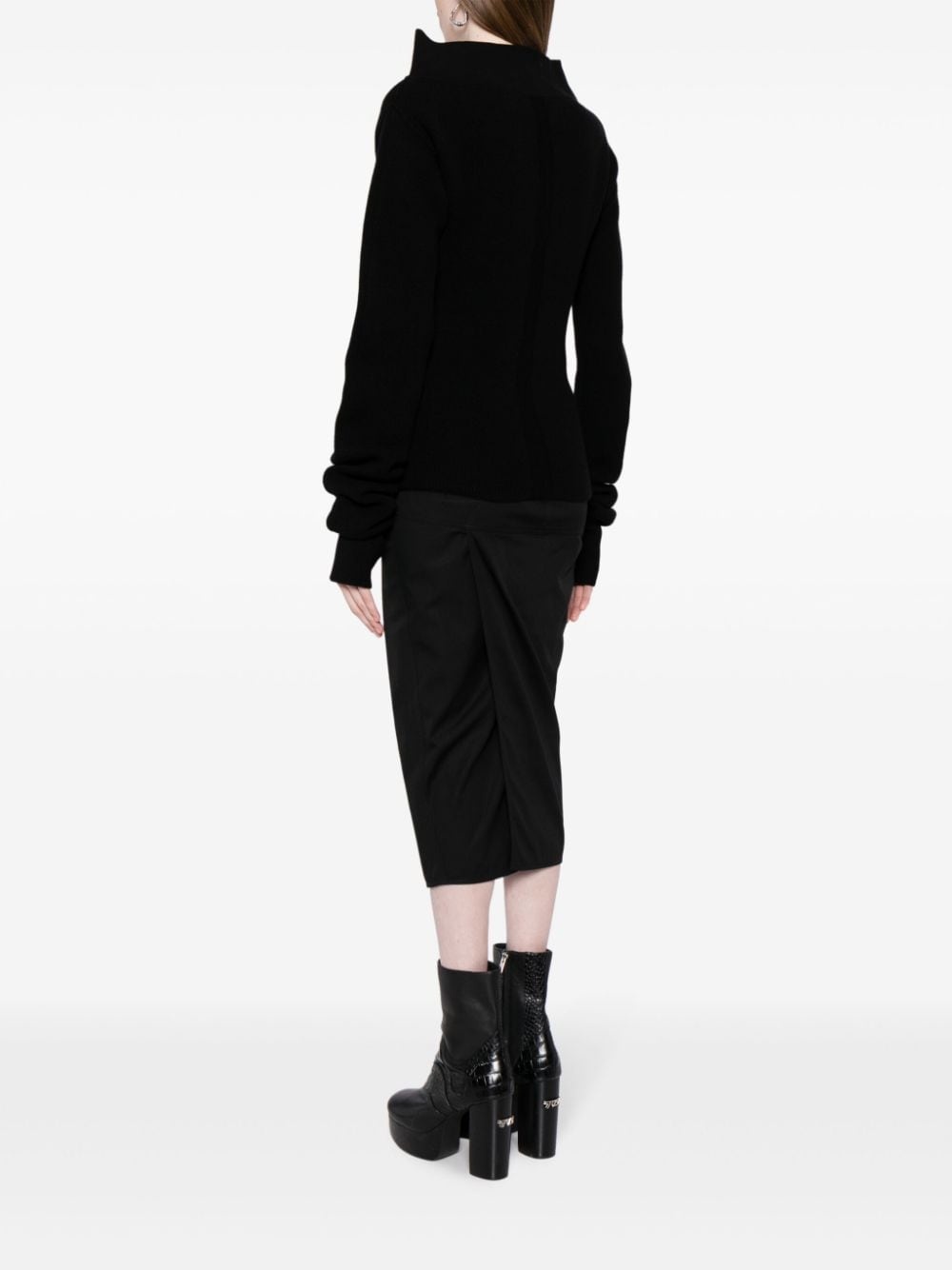vertical-seamed ribbed-knit jumper - 4