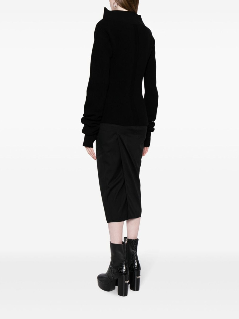 vertical-seamed ribbed-knit jumper 4
