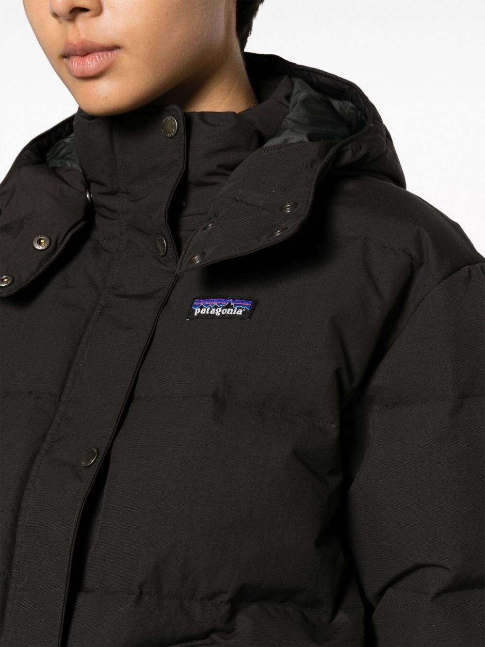 recycled feather-down hooded jacket - 8