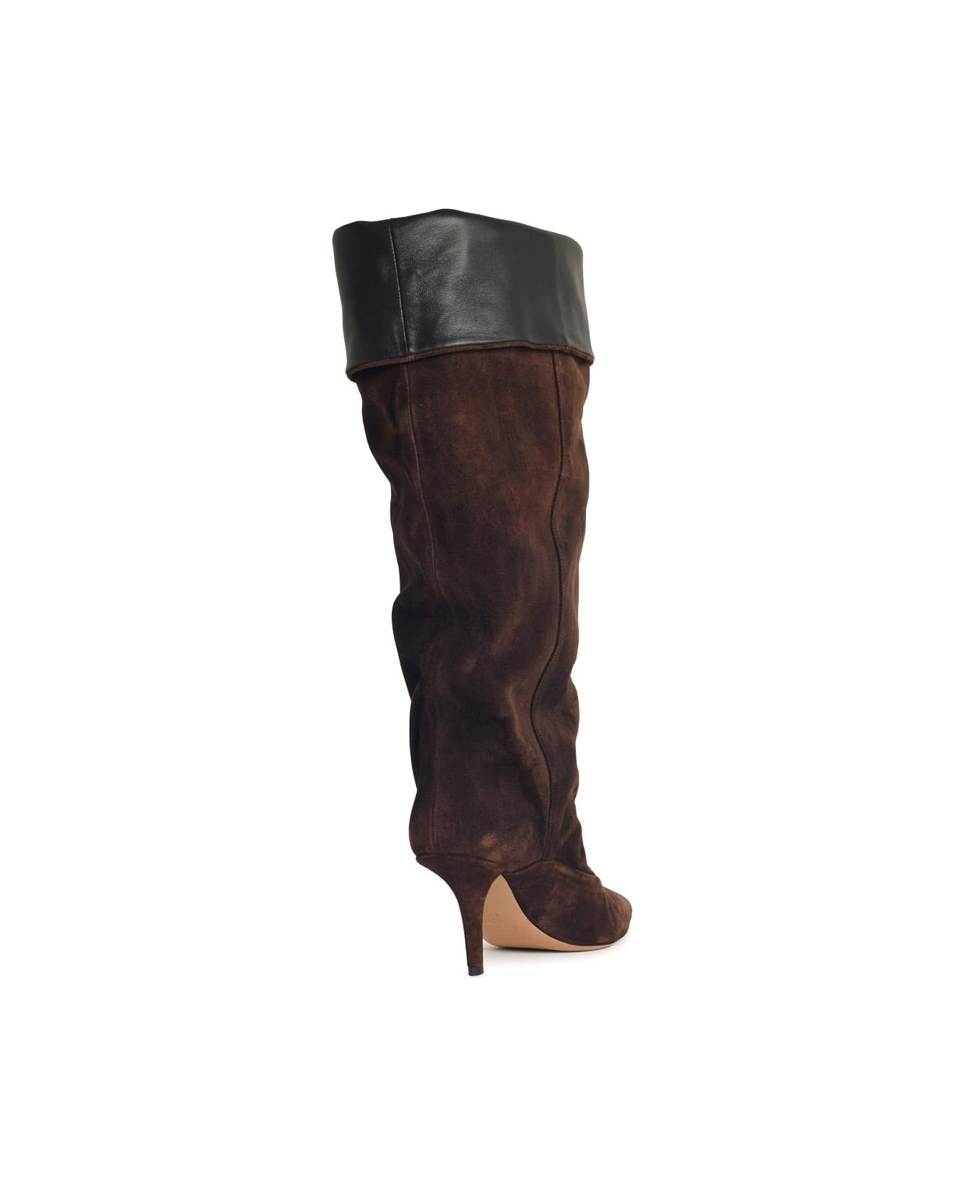 'ines Reverse 75' Chocolate Suede Boots - 3