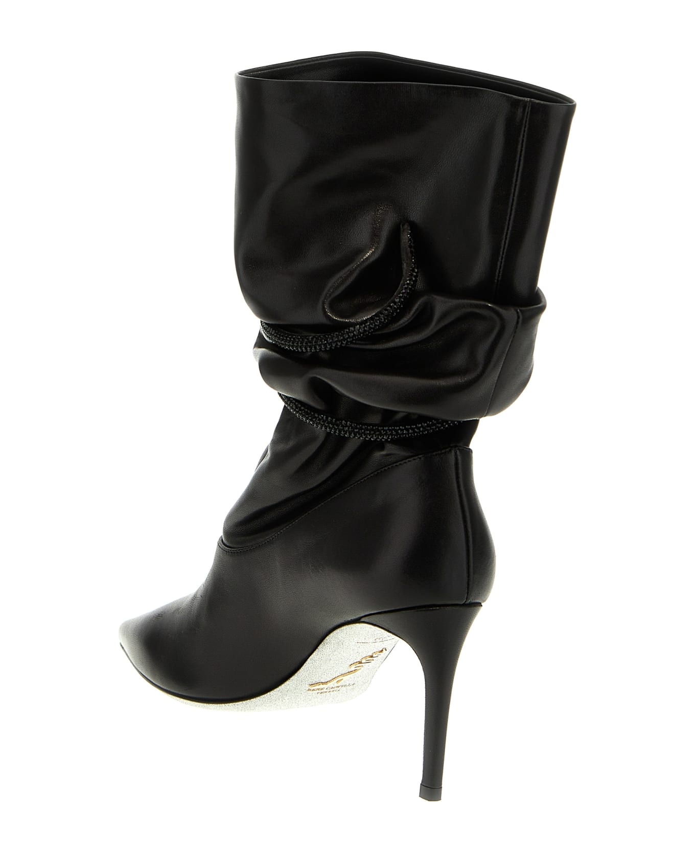 Rhinestone Nappa Ankle Boots - 2