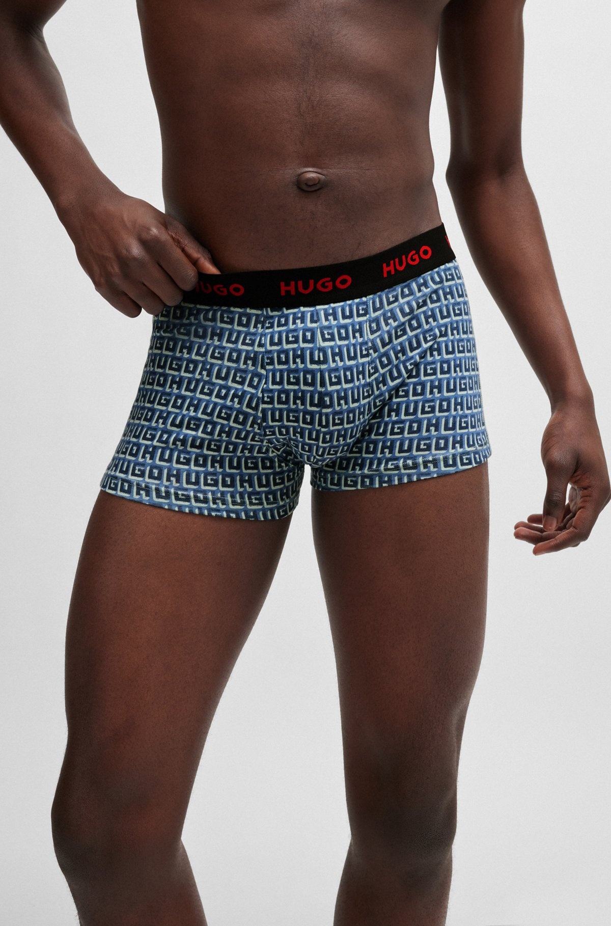 THREE-PACK OF STRETCH-COTTON TRUNKS WITH LOGO WAISTBANDS - 4