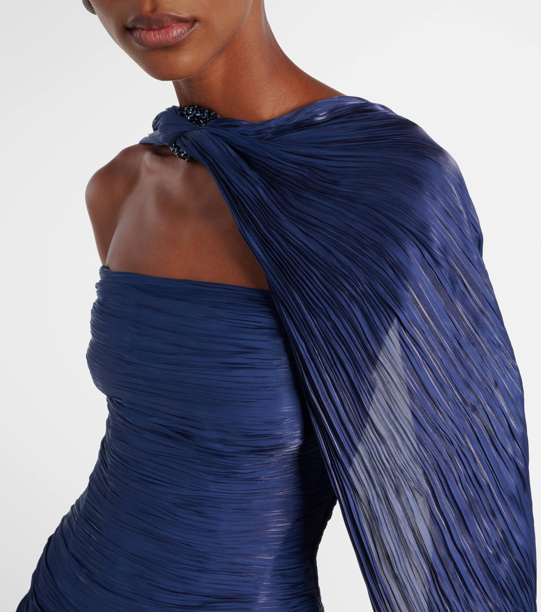 Pleated caped corset gown - 4