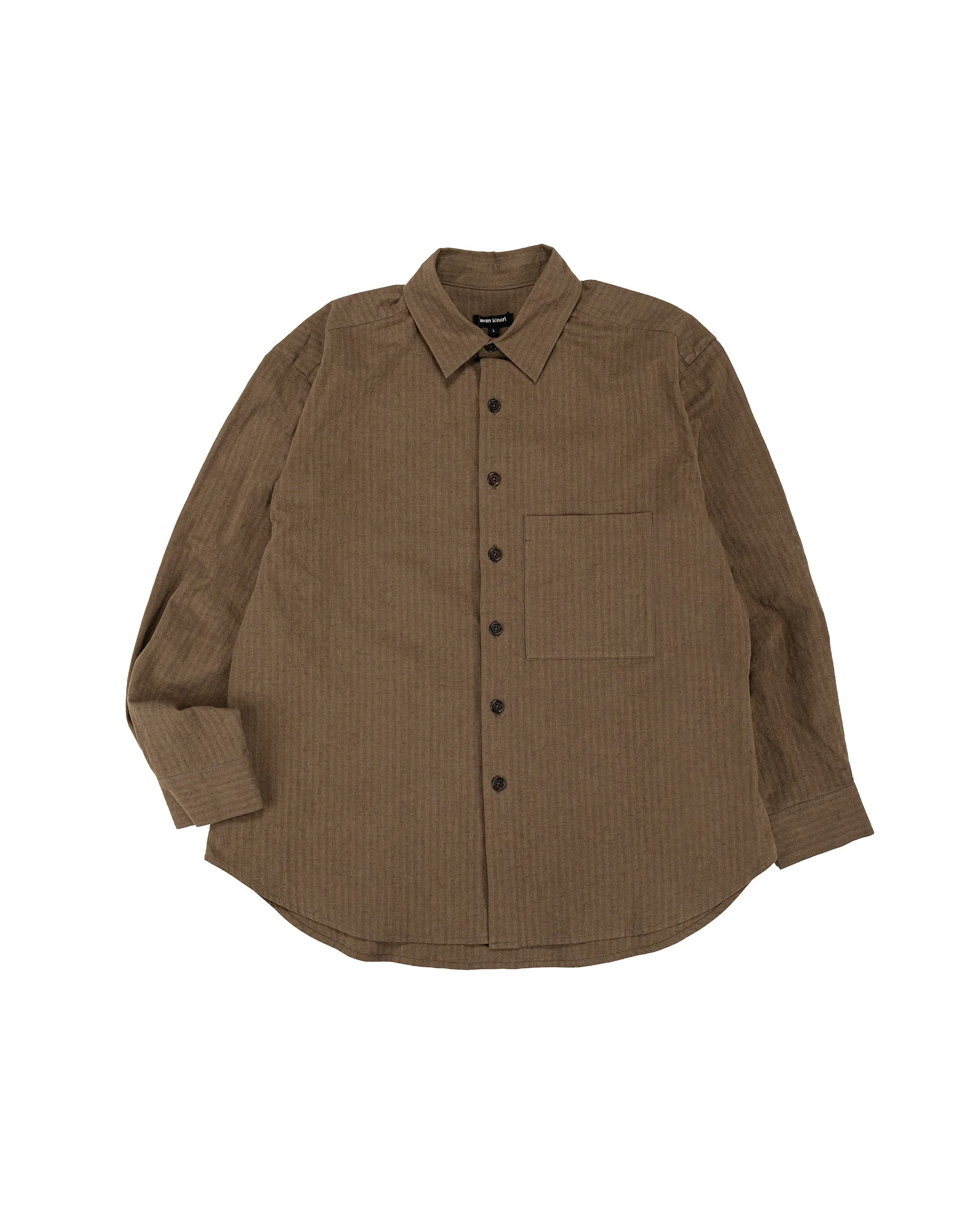 Big Shirt Two Hemp/Cotton Stripe Charcoal/Dark Olive - 1