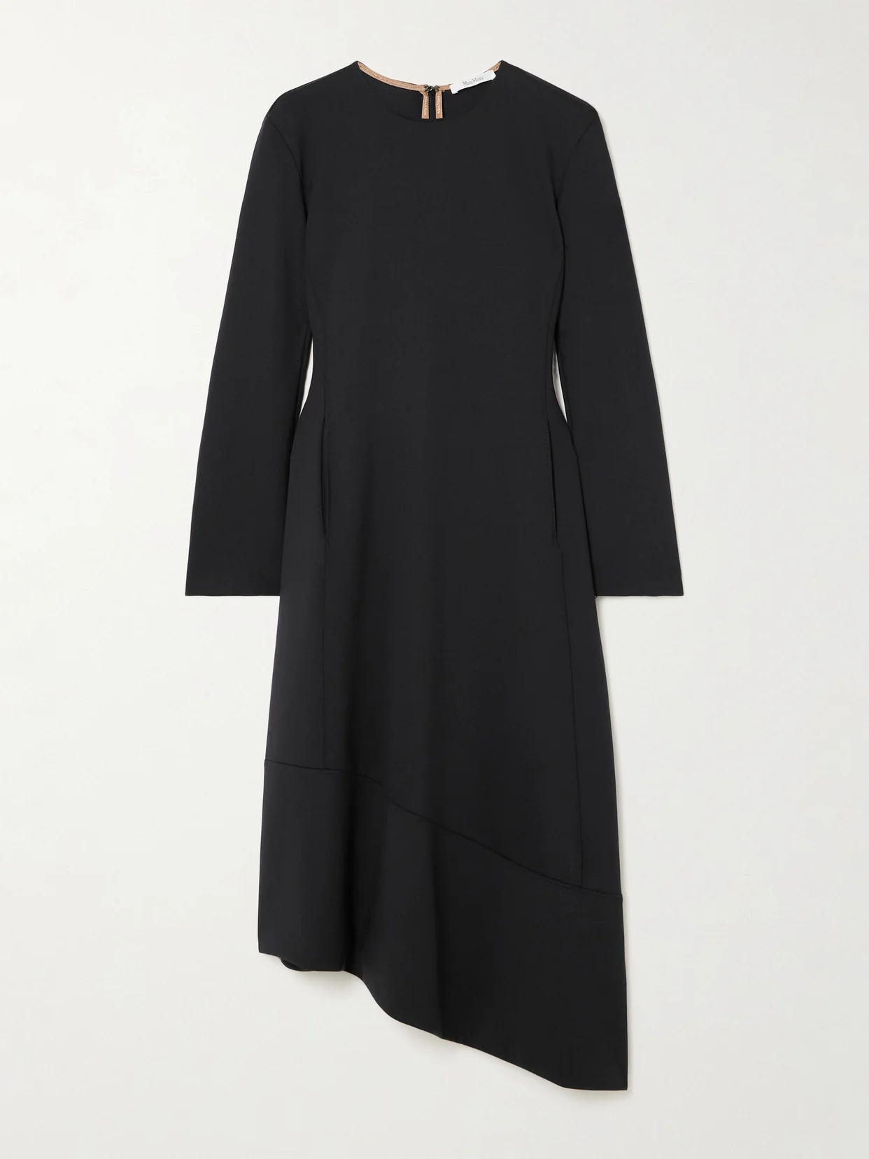 Asymmetric Satin Midi Dress - 1