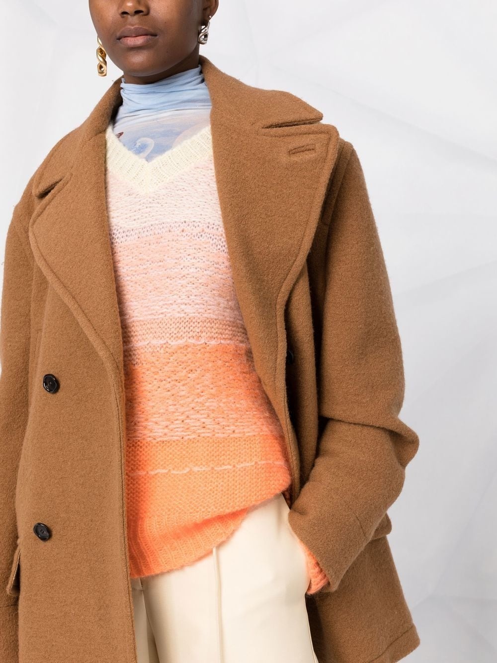 double-breasted short coat - 3