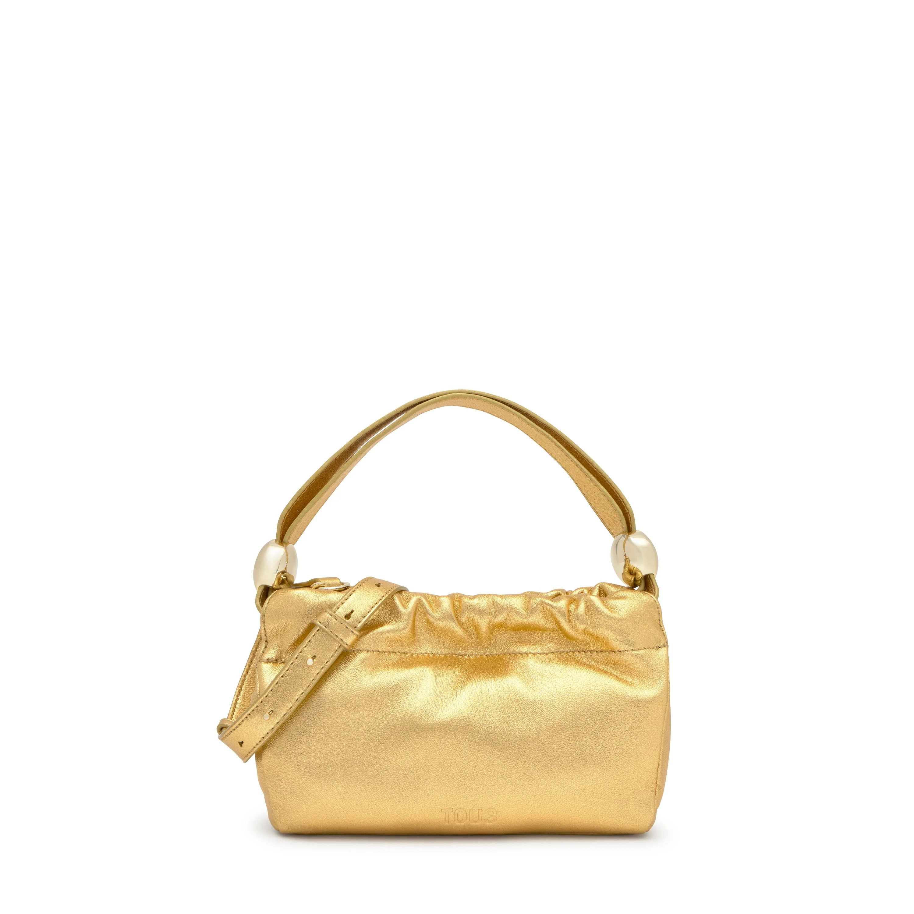 Small gold-colored leather Crossbody bag TOUS Gloss - 1