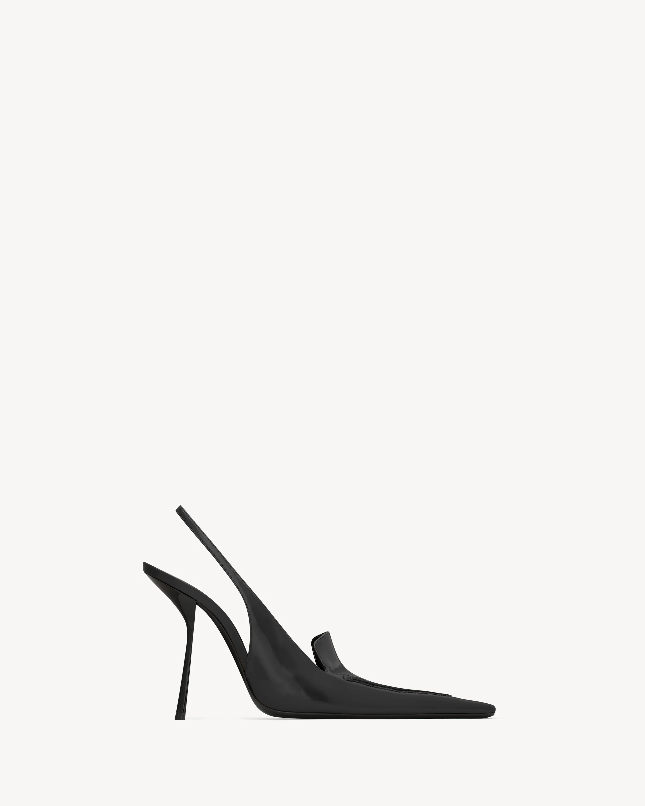 VOLTAIRE SLINGBACK PUMPS IN GLAZED LEATHER - 1