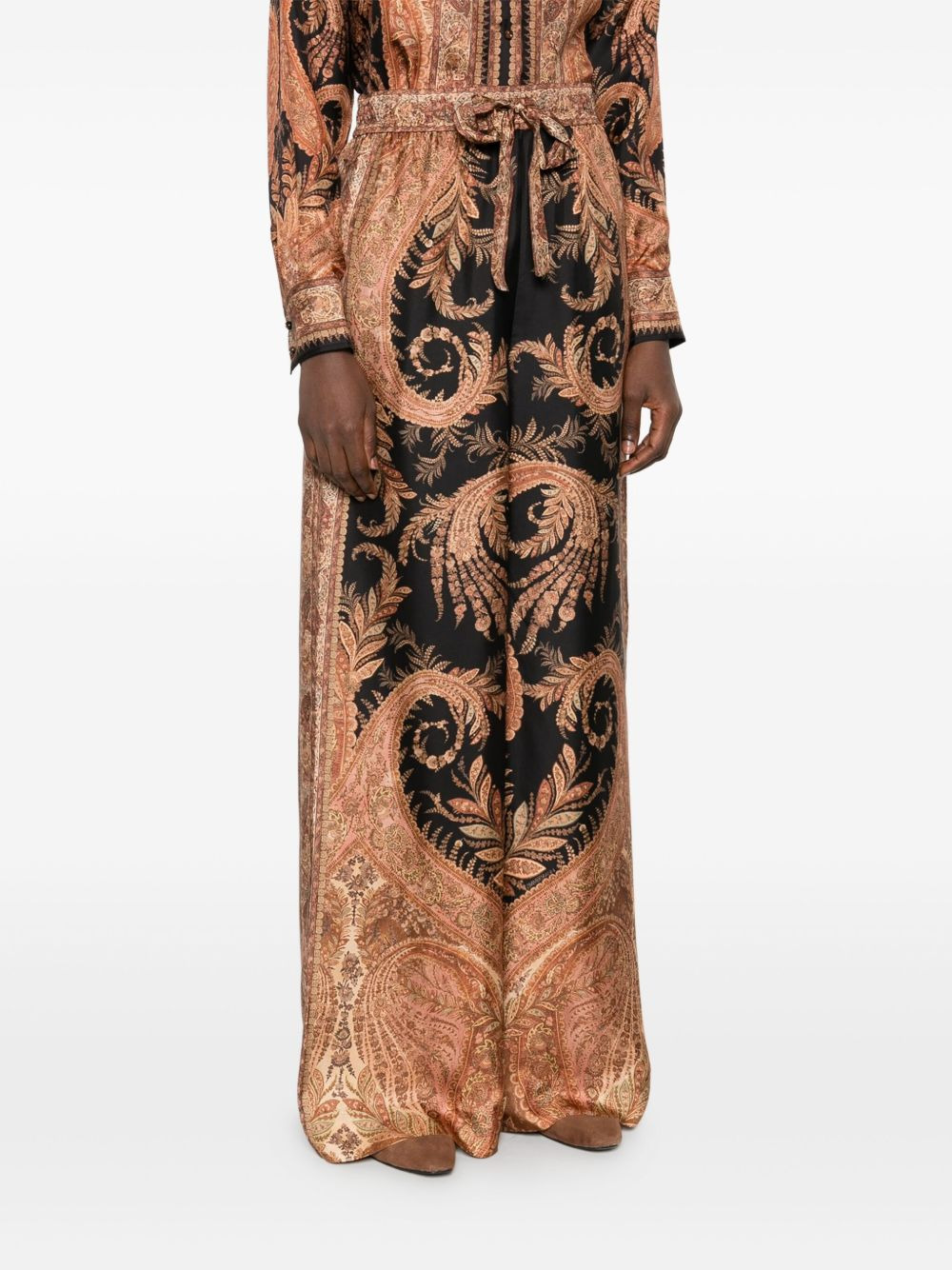 paisley-print drawstring trousers - 3