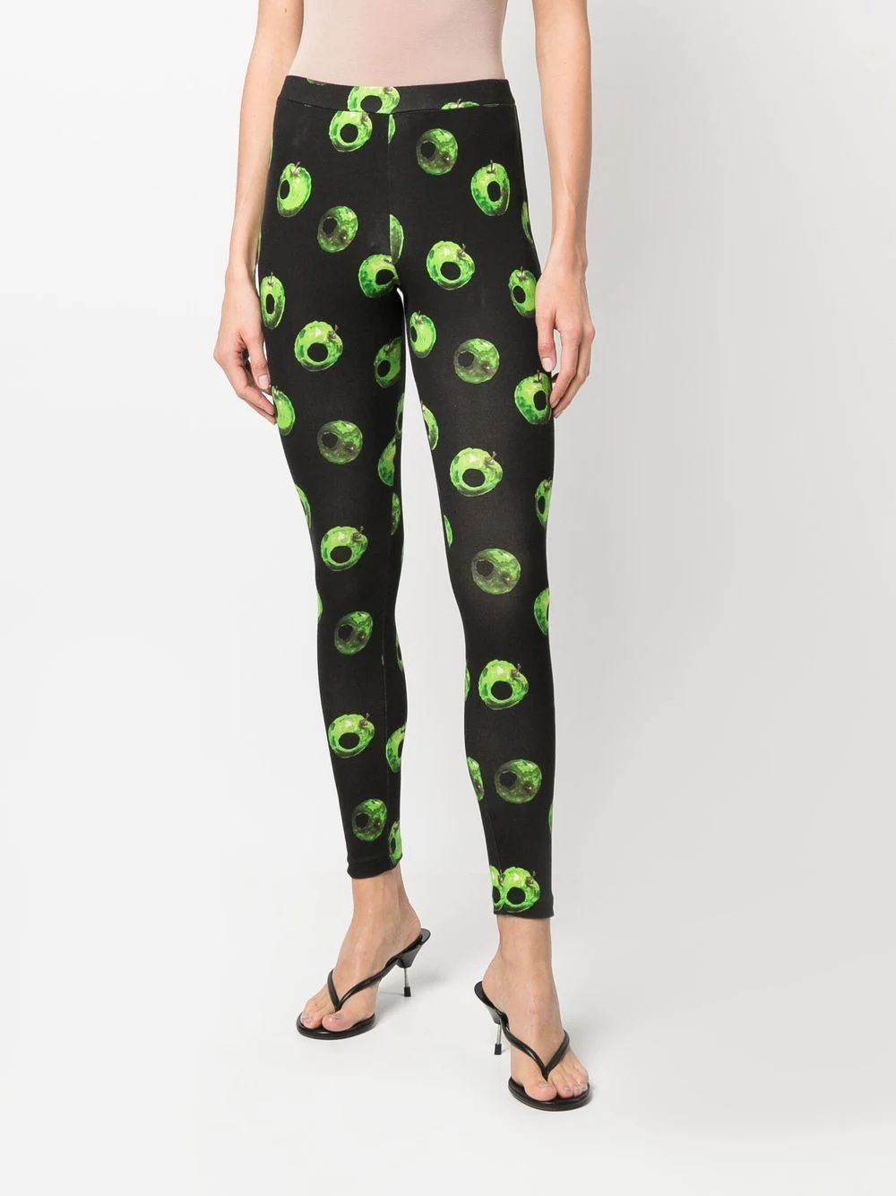 apple-print cotton leggings - 5