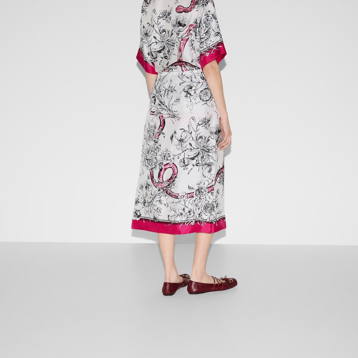 Printed silk wrap skirt - 4