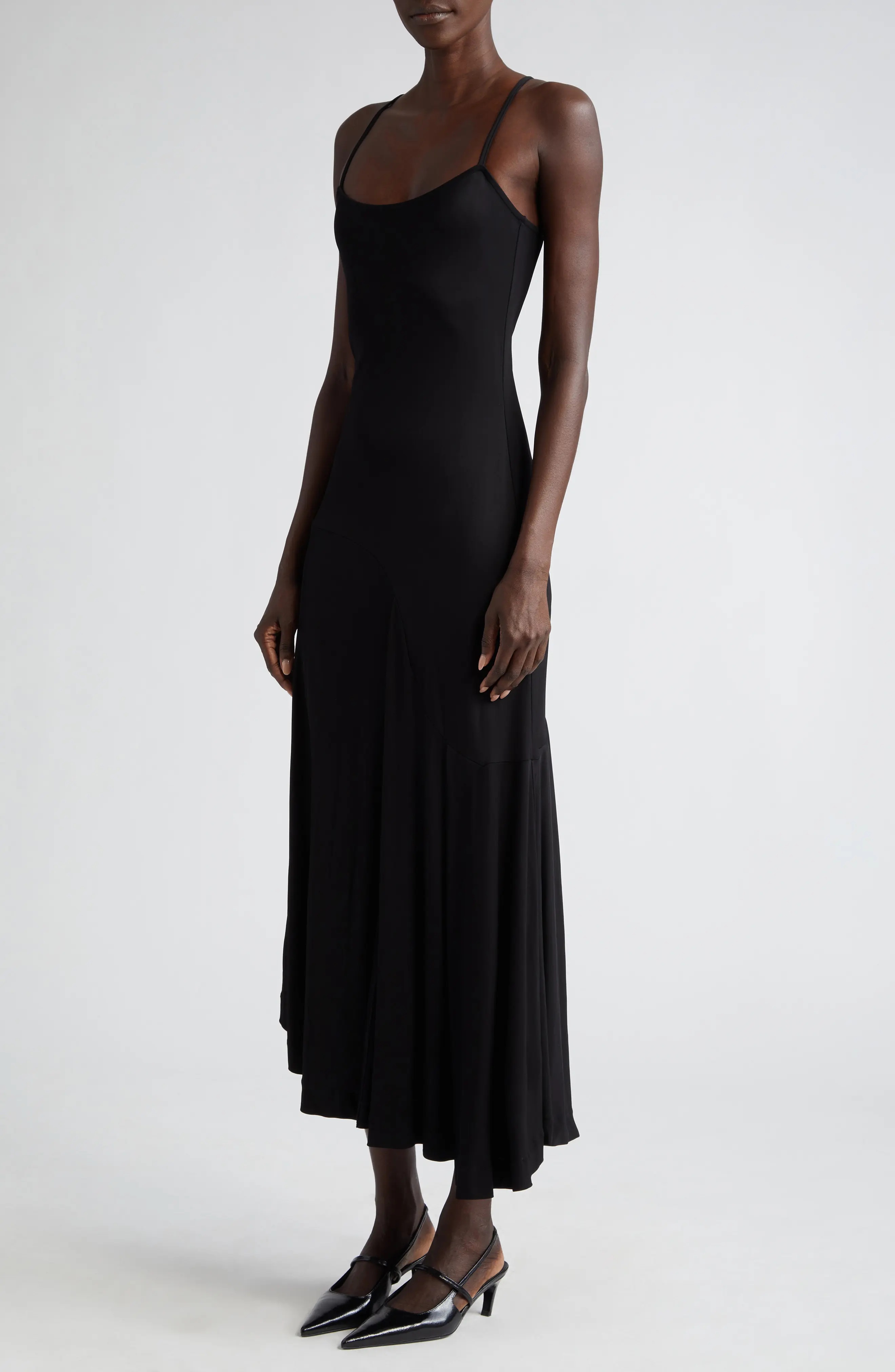 Asymmetric Contour Seam Slipdress - 4