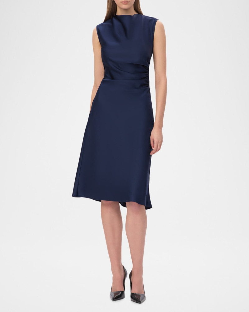 HERVE LEGER The Millie Sleeveless Cowl-Neck Satin Dress outlook