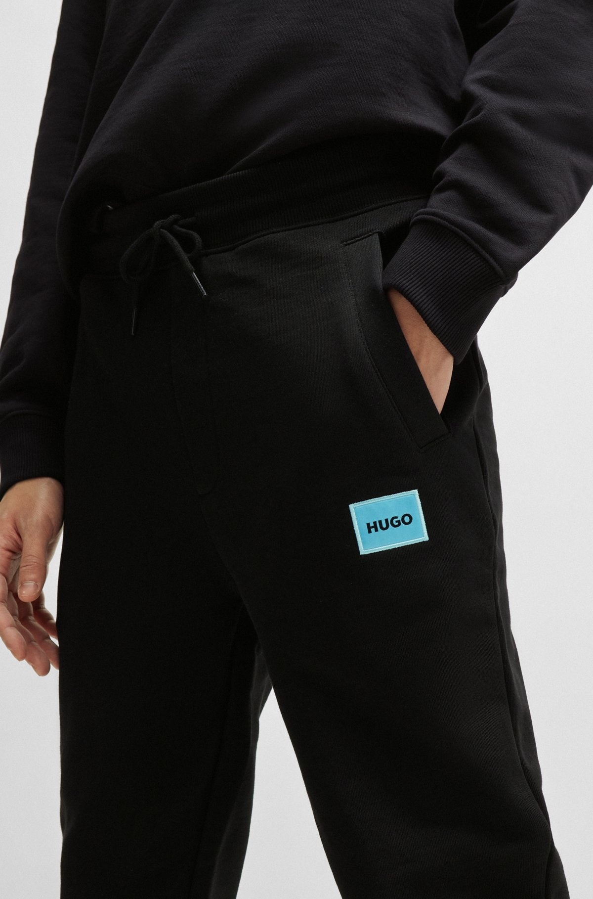 COTTON-TERRY TRACKSUIT BOTTOMS WITH LOGO LABEL - 3