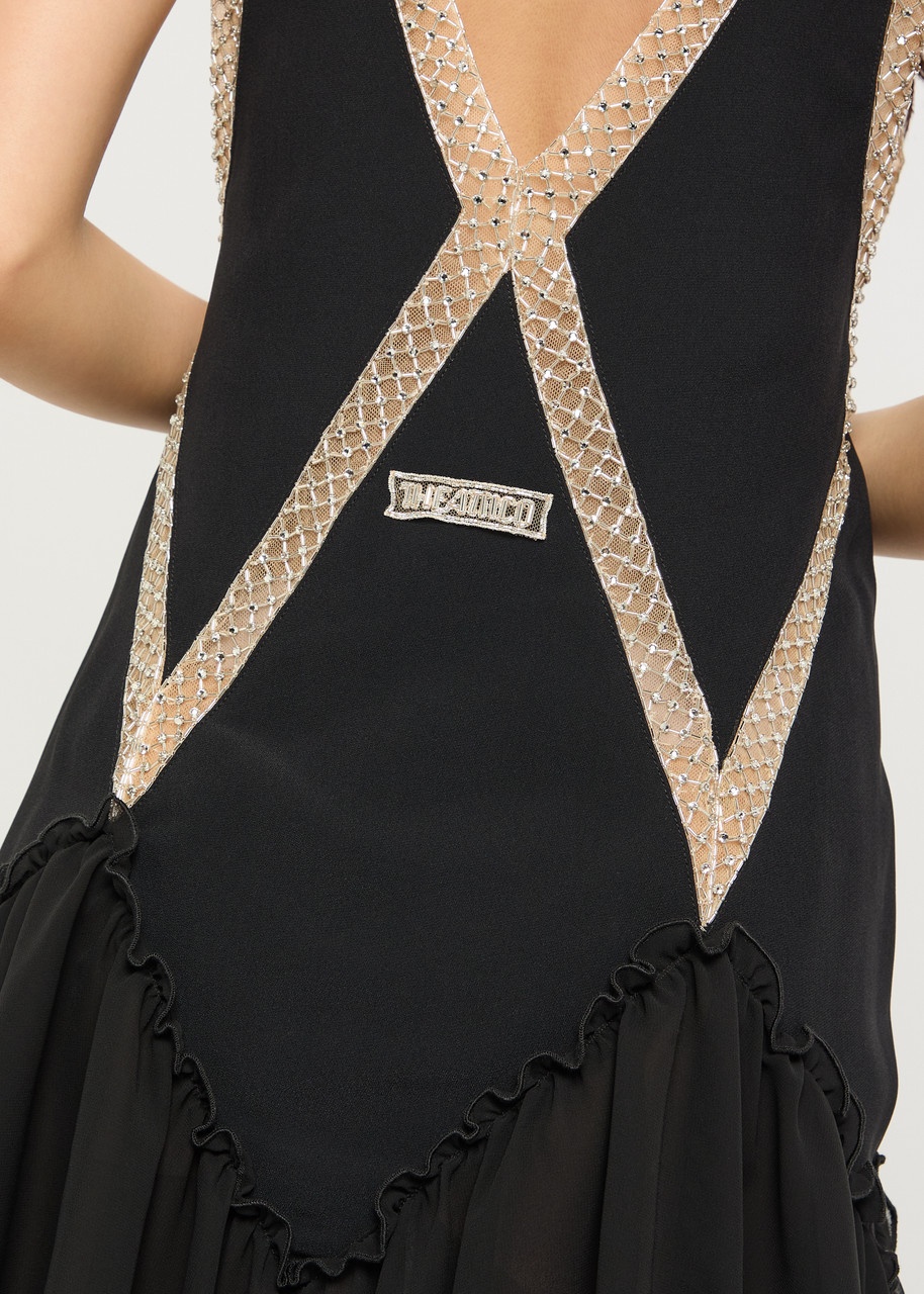 The Attico Crystal-embellished Crepe Mini Dress - 5