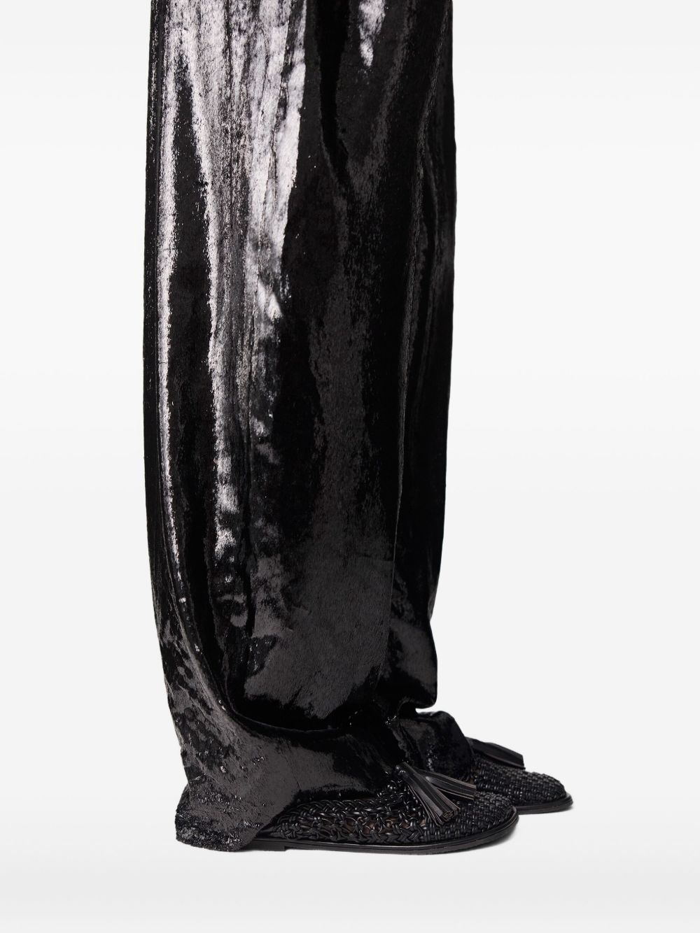 high-shine trousers - 6