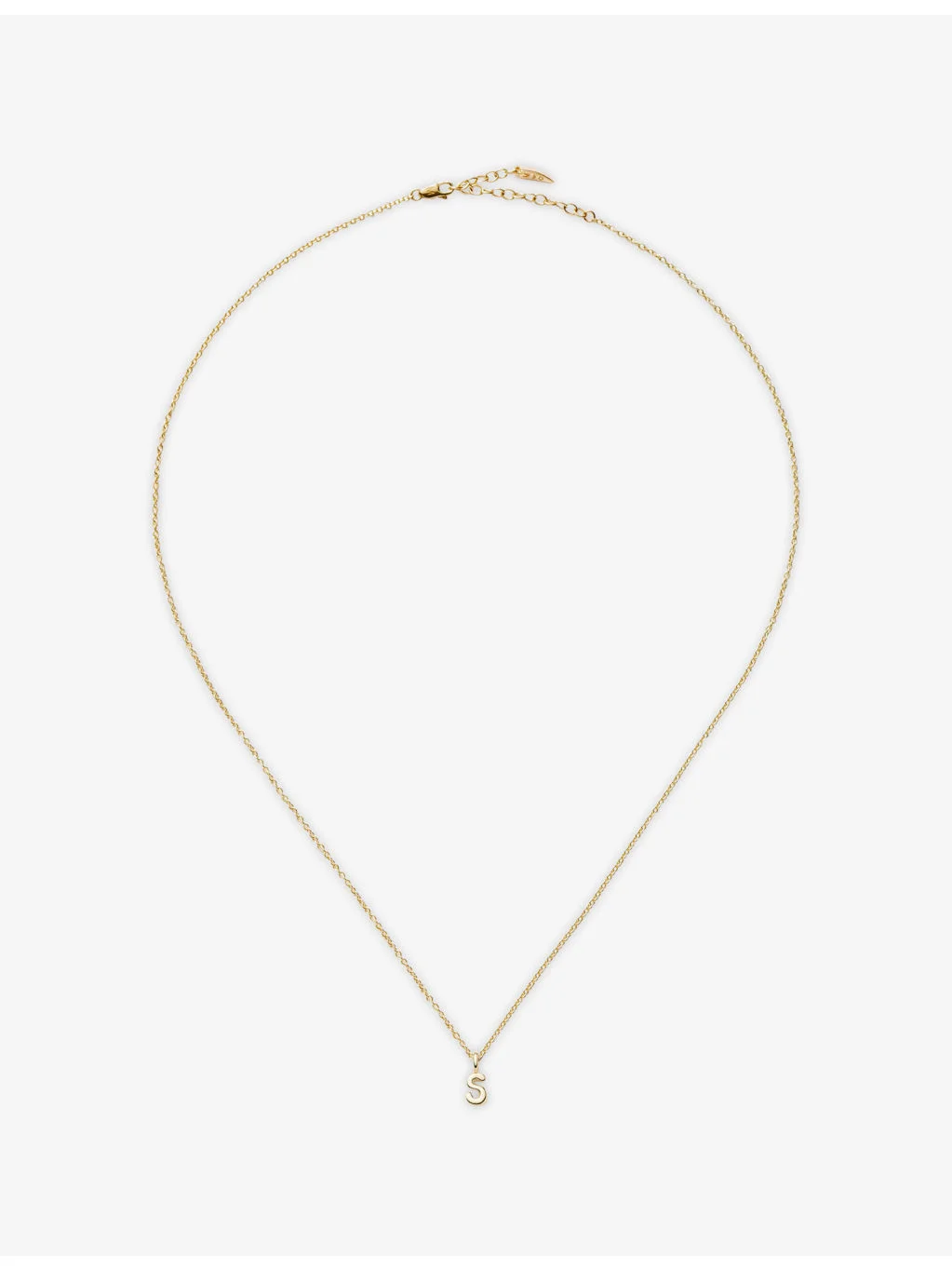 Fine Initial Mini S 14ct Yellow Gold Pendant Necklace - 1