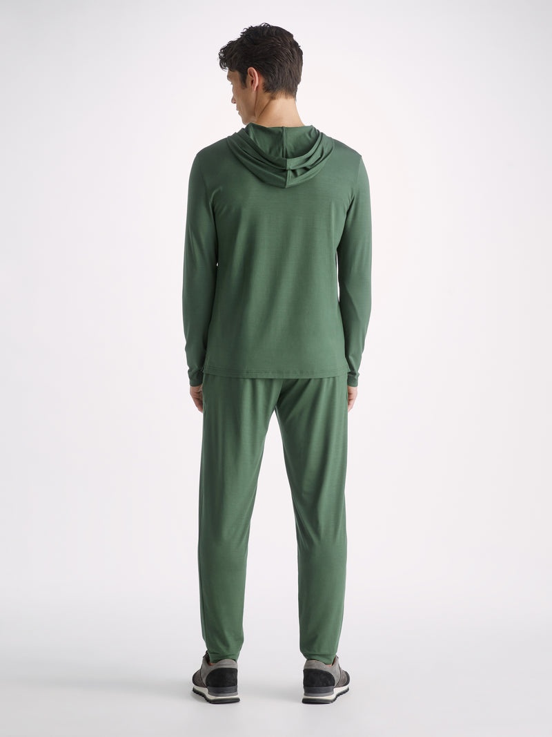 Men's Pullover Hoodie Basel Micro Modal Stretch Hunter Green - 4