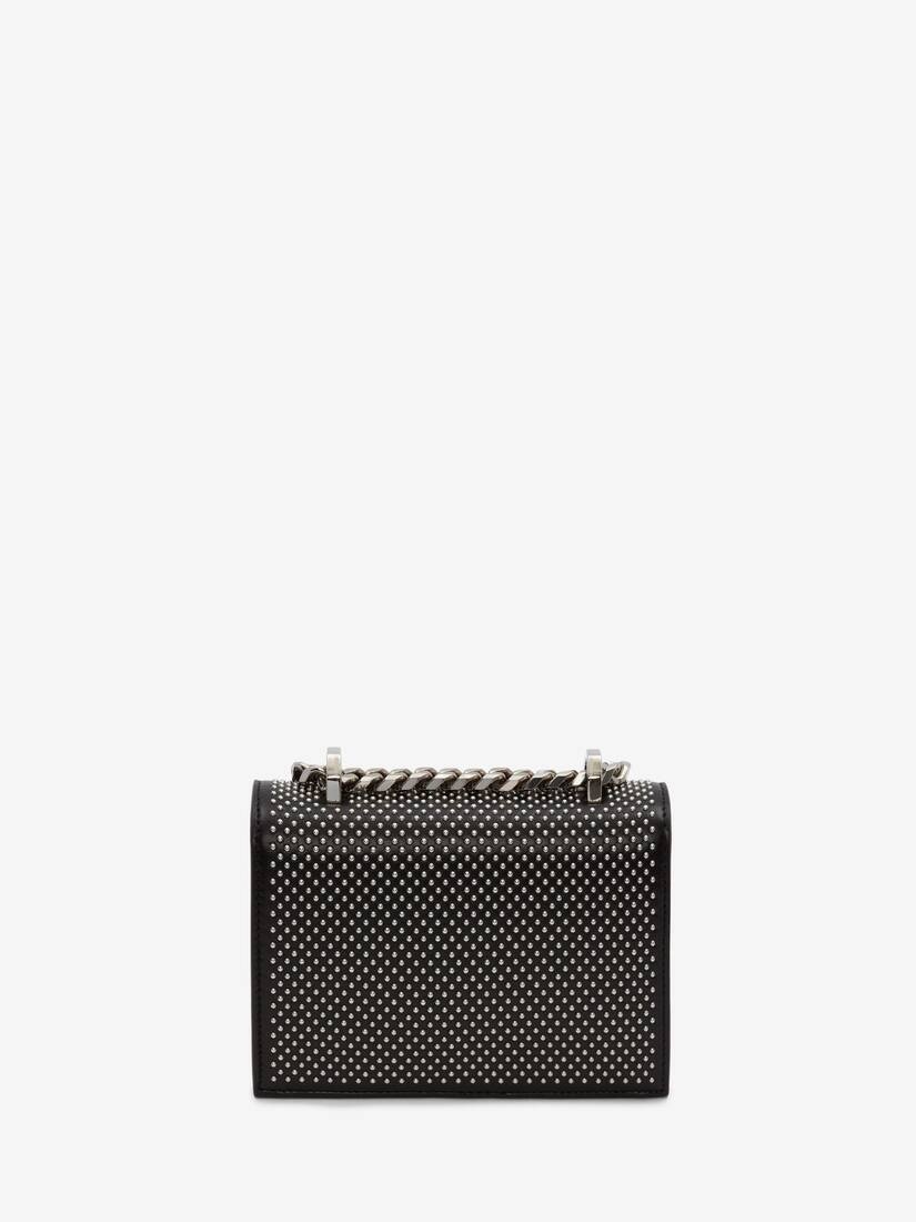 Mini Jewelled Satchel in Black - 3