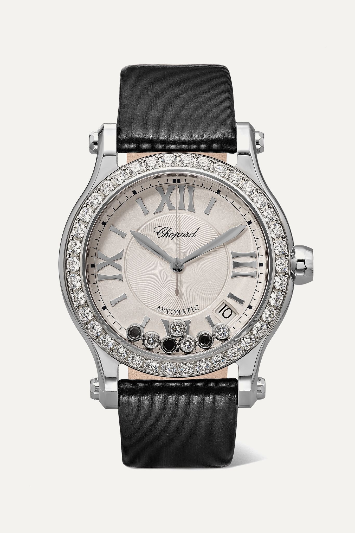 Happy Sport Automatic 36mm stainless steel, satin and diamond watch - 1