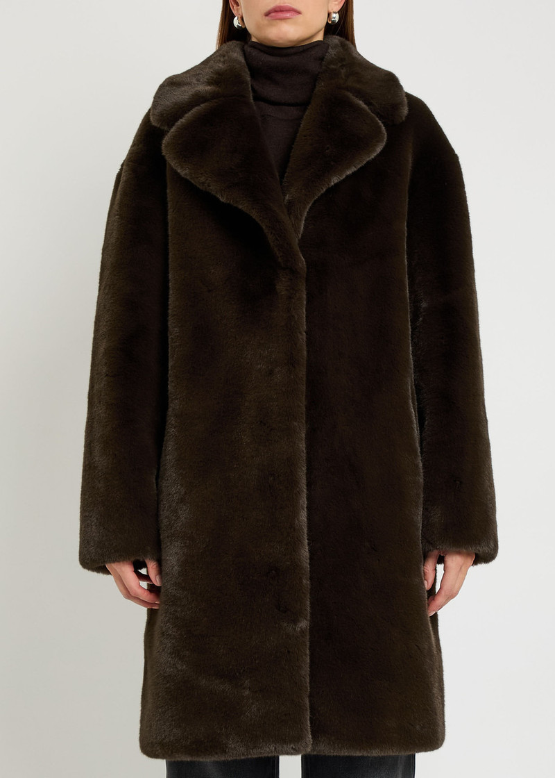 STAND STUDIO Stand Studio Camille Cocoon Leopard-print Faux fur Coat outlook