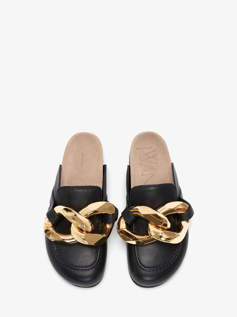 CHAIN LOAFER LEATHER MULES - 4