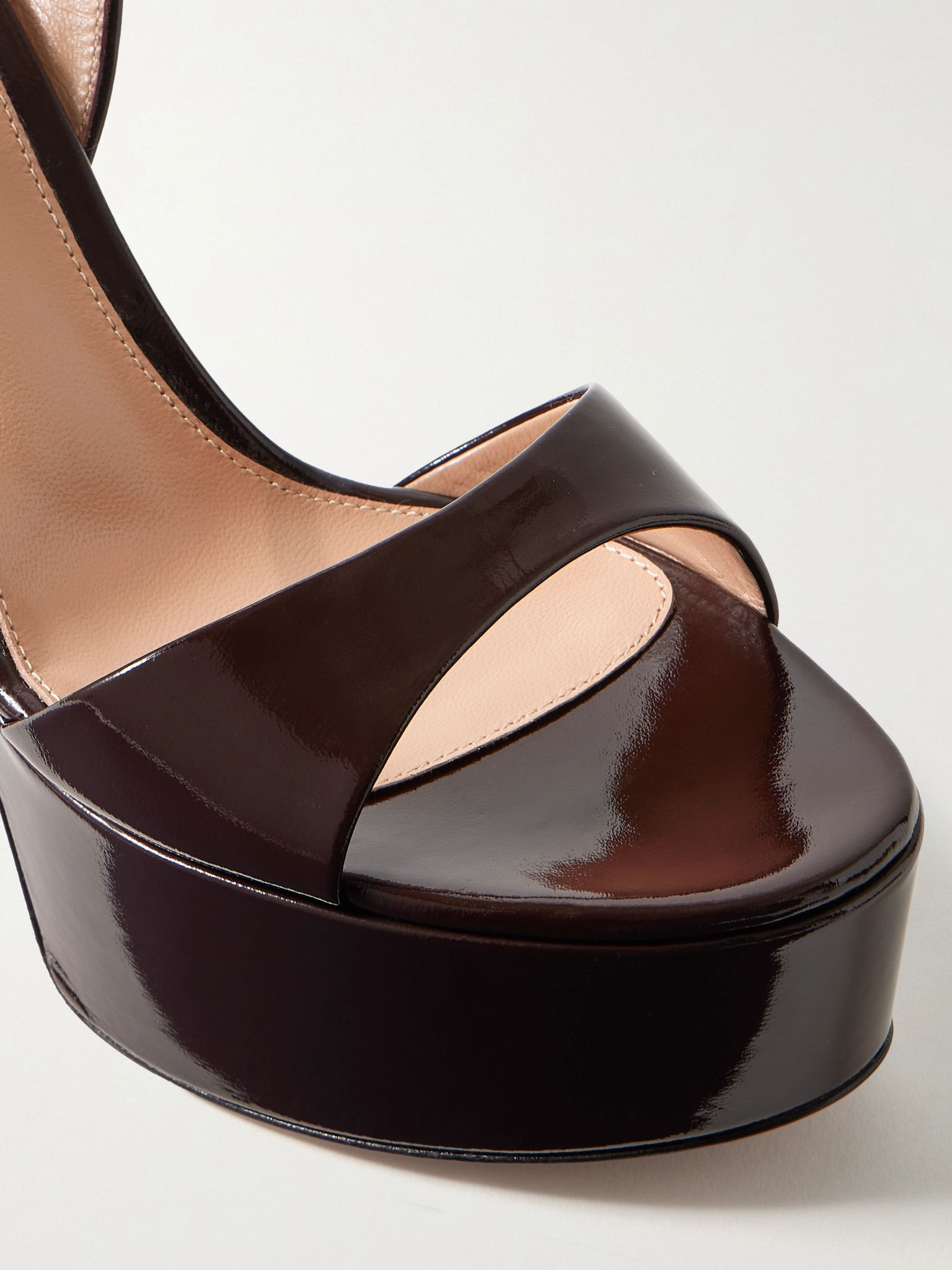 Nancy 110 patent-leather platform sandals Burgundy - 4