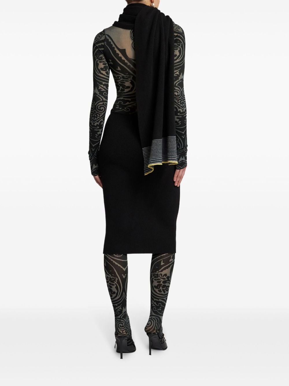 ribbed-knit midi dress - 3
