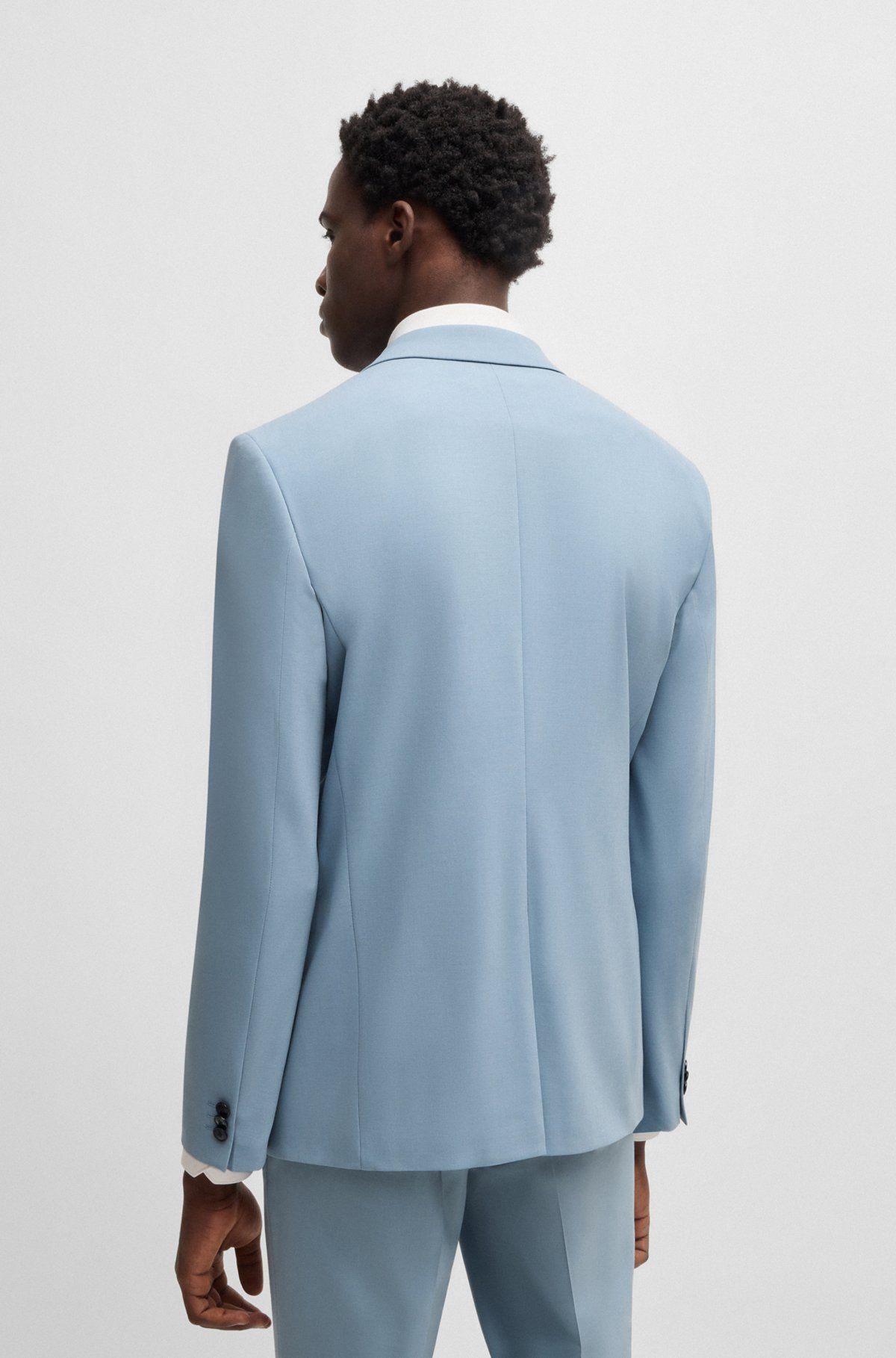 EXTRA-SLIM-FIT BLAZER IN WOOL-BLEND POPLIN - 4