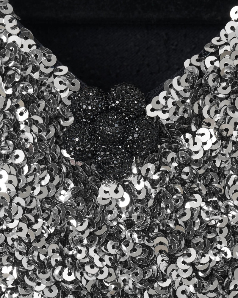 SEQUIN V-NECK KNIT DRESS 7