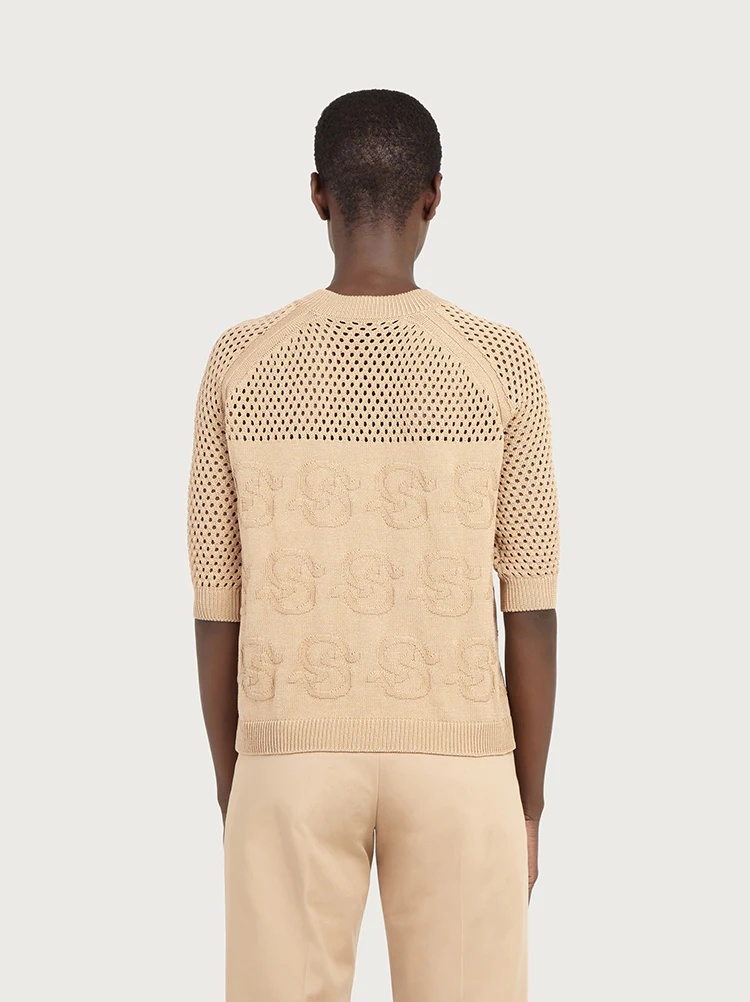3/4 SLEEVED KNITTED TOP - 4
