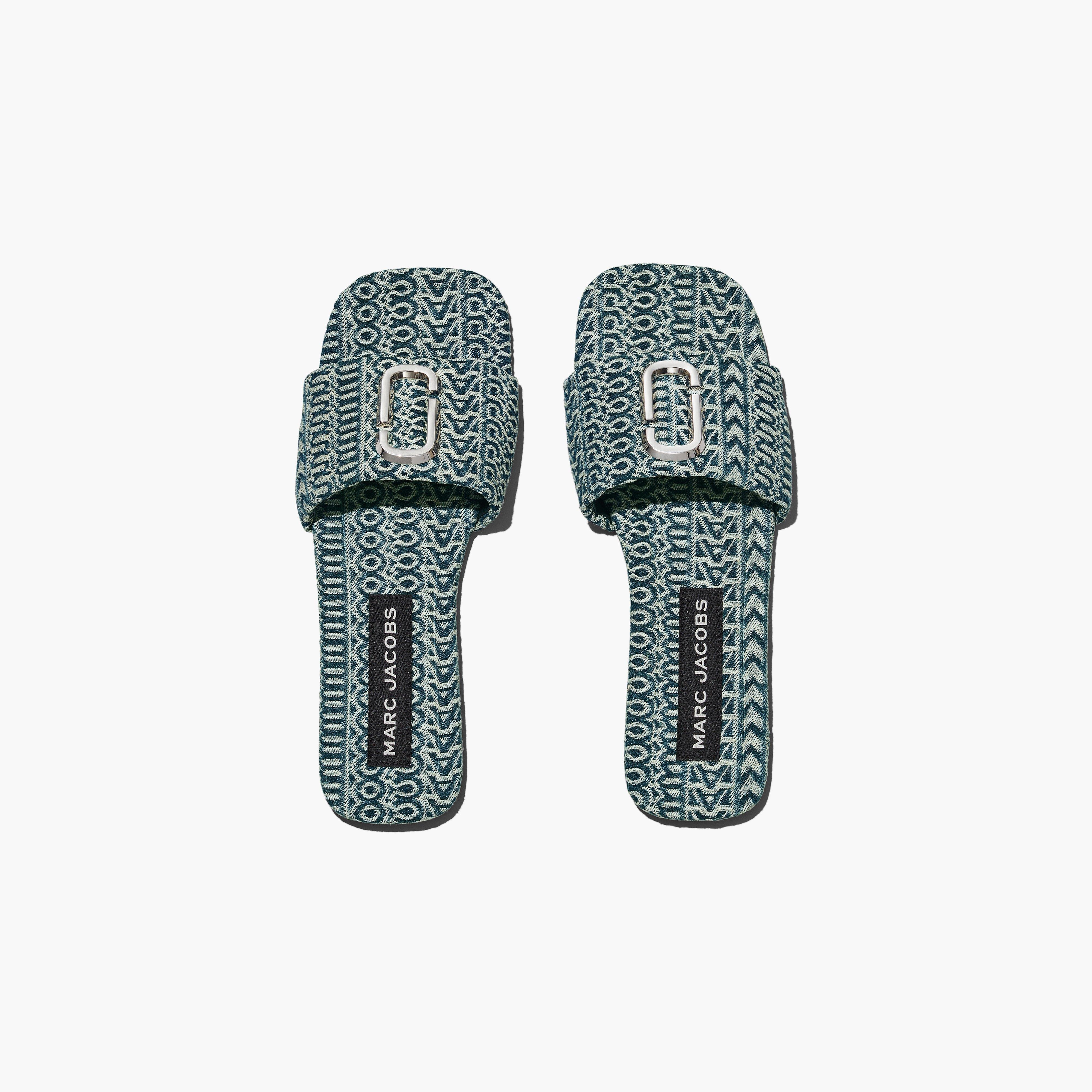 THE J MARC WASHED MONOGRAM DENIM SANDAL - 6