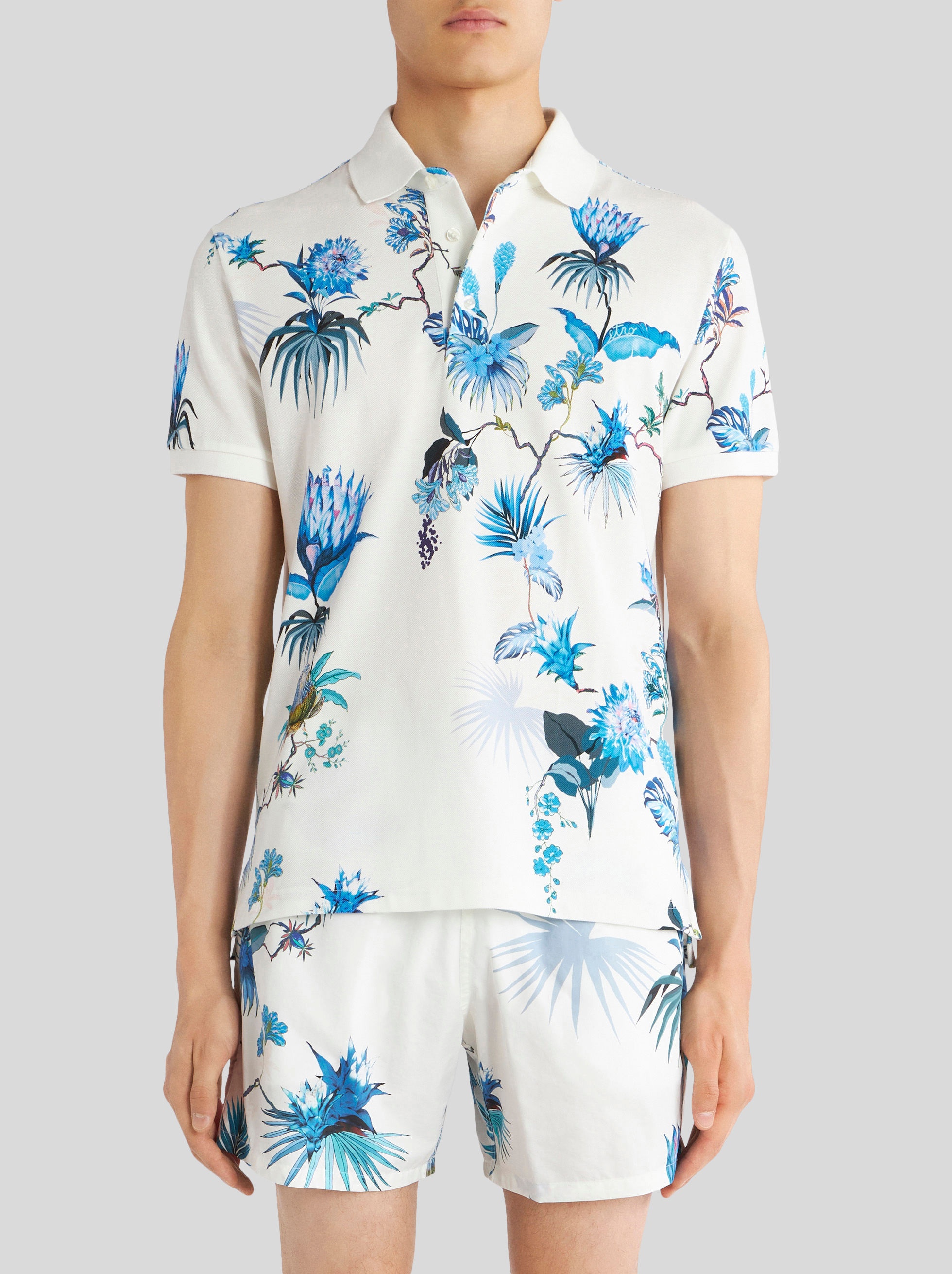 FLORAL JERSEY POLO SHIRT - 2