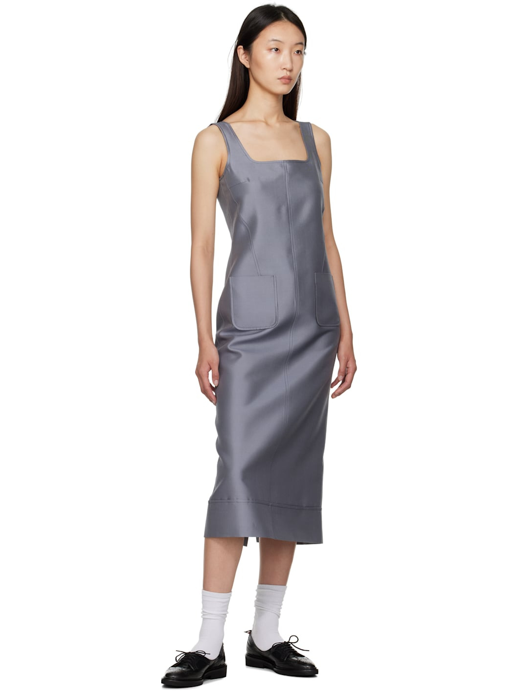 Gray Column Maxi Dress - 4