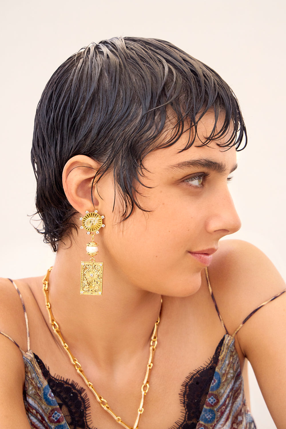 BOHEMIAN BABYLON ASYMMETRICAL CHARM EARRINGS - 3
