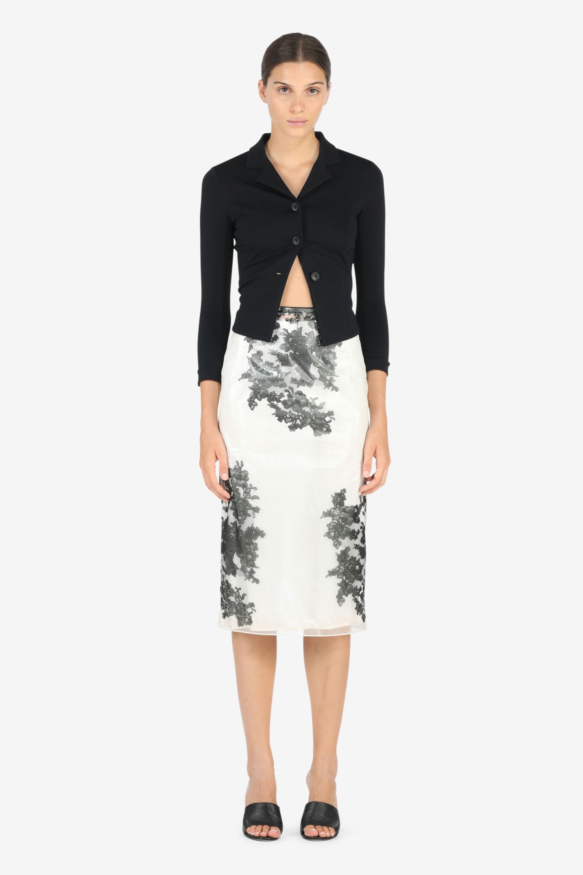 LACE-PRINT PENCIL SKIRT - 4