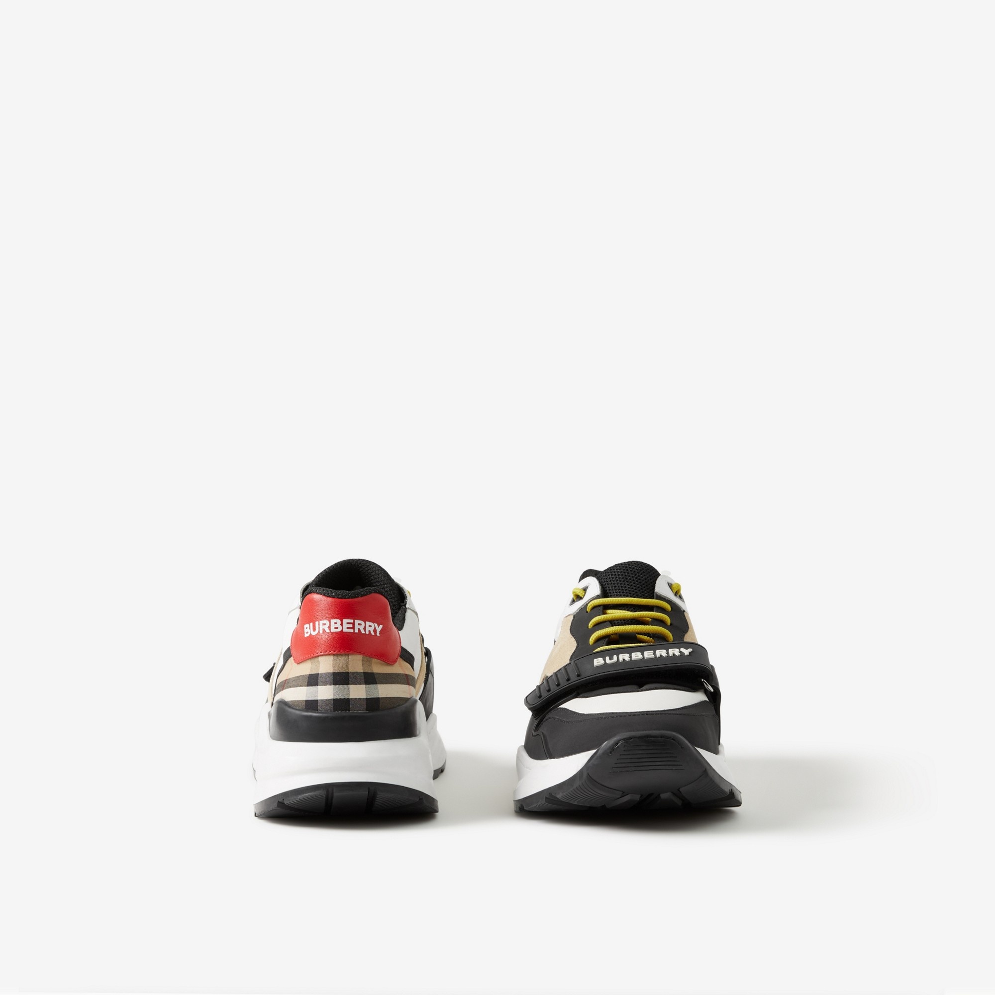 Nylon, Suede and Vintage Check Sneakers - 4