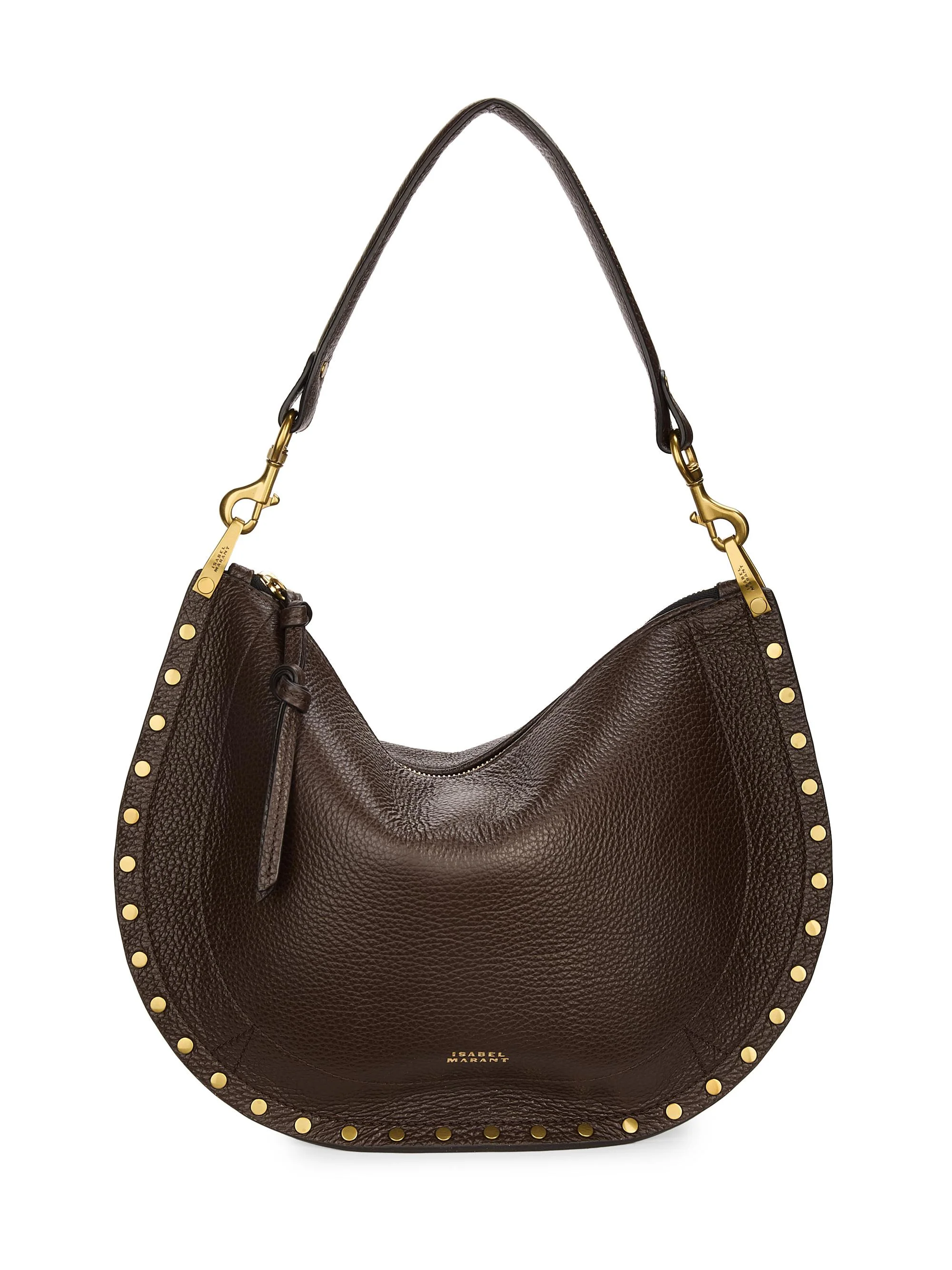 Women's Oskan Soft Zip Leather Shoulder Bag - Coffee - 1